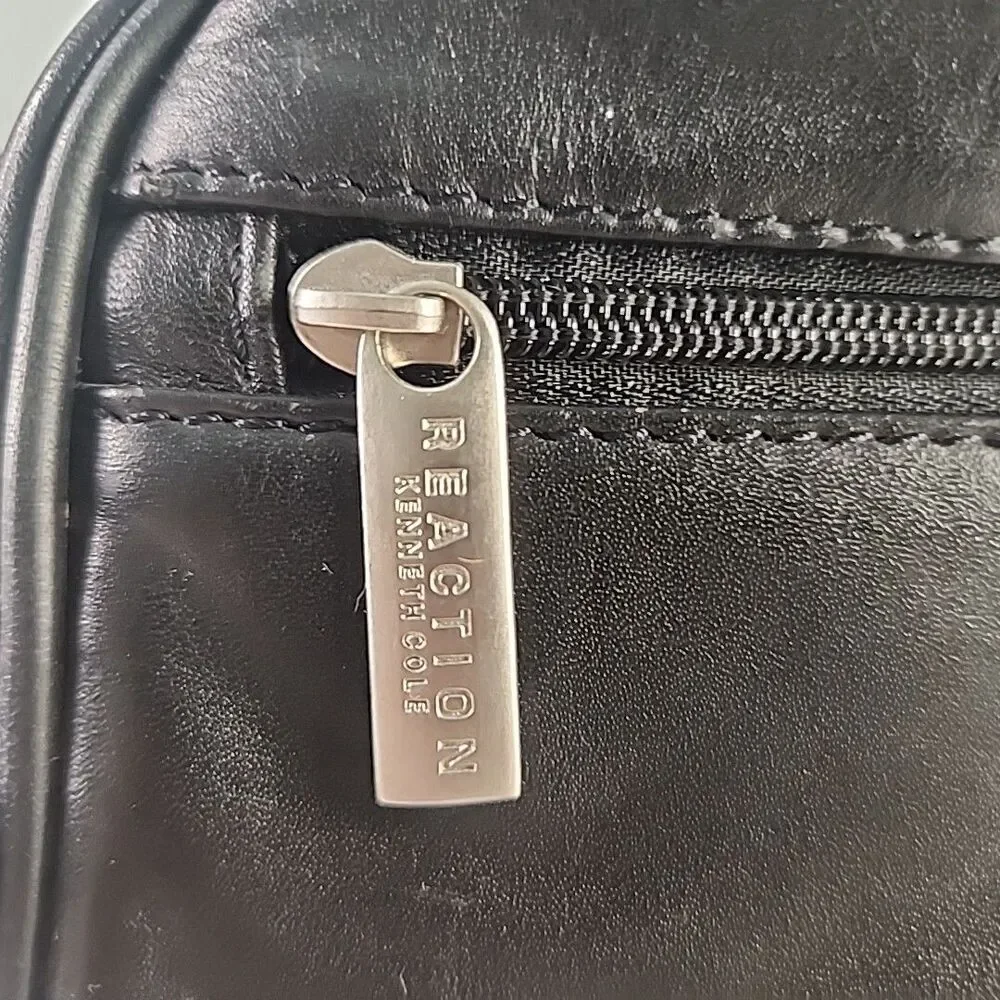 Toiletry Bag Kenneth Cole Reaction Leather Case Travel Bag Black 10”x6”x3”